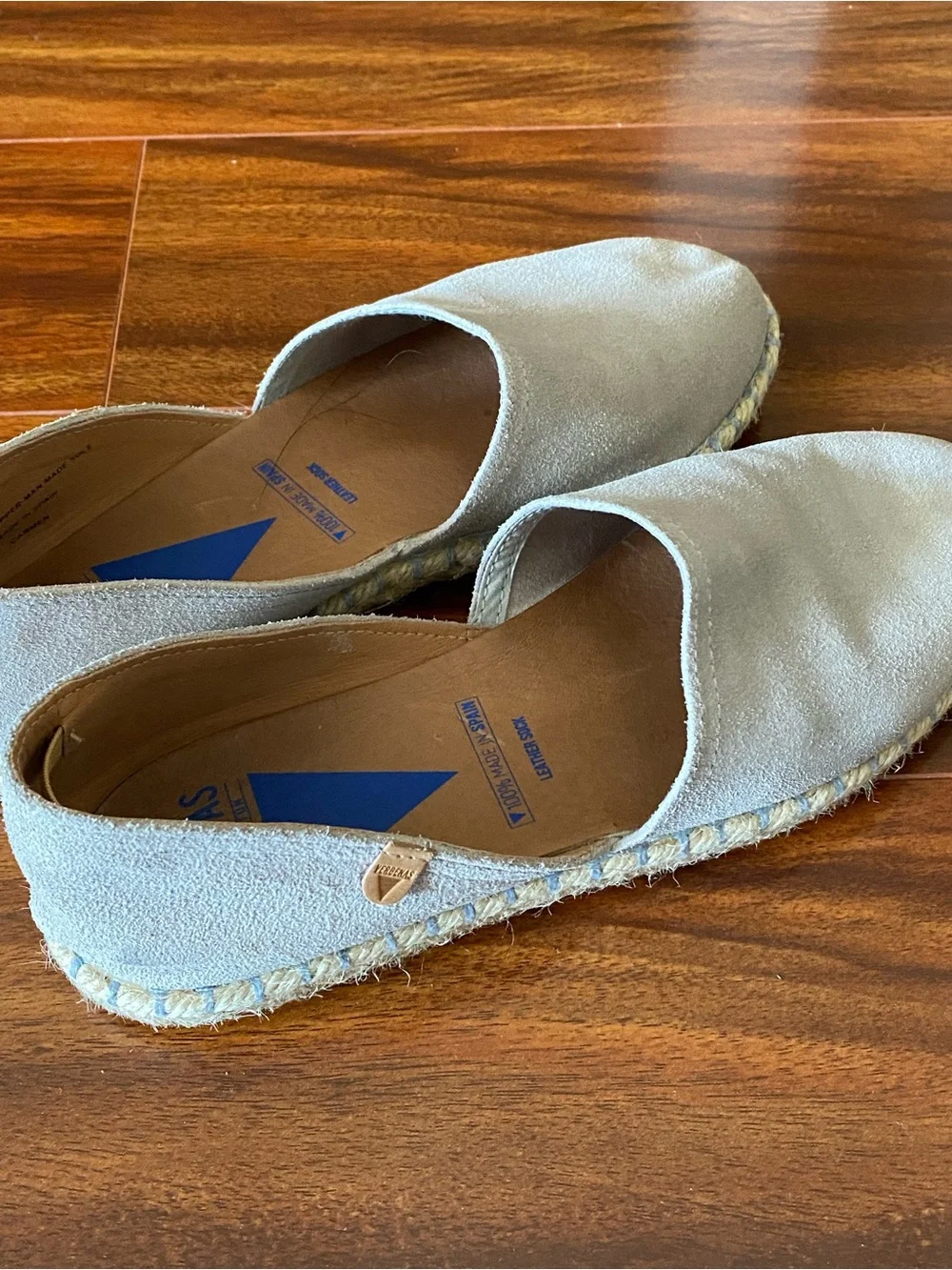 Verbenas Light Gray Suede Espadrille Slip-Ons - Women
